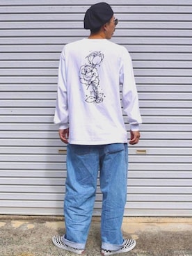 「アイテム（スリッポン）」を使った、カズンコさん（メンズ・180cm・30代）の秋コーディネート