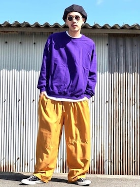 「アイテム（スウェット）」を使った、カズンコさん（メンズ・180cm・30代）の秋コーディネート
