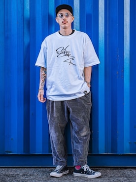 「stopover（ストップオーバー）のアイテム」を使った、カズンコさん（メンズ・180cm）の春コーディネート