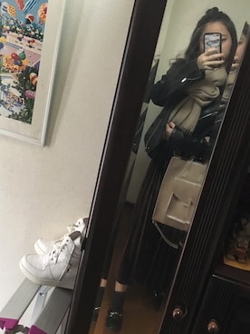 「PAGEBOY（ページボーイ）のアイテム（ライダースジャケット）」を使った、aさん（レディース・154cm）の冬コーディネート
