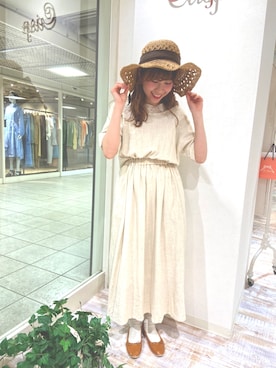 「Crisp（クリスプ）のアイテム（帽子）」を使った、akaneさん（レディース・153cm）の春コーディネート