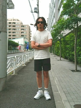 「NEWBALANCE」｜「アイテム（アクセサリー）」を使った、中年アシベさん（メンズ・170cm）の夏コーディネート