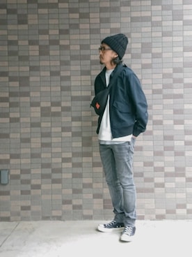 「アイテム（ブルゾン）」を使った、中年アシベさん（メンズ・170cm・30代）の秋コーディネート