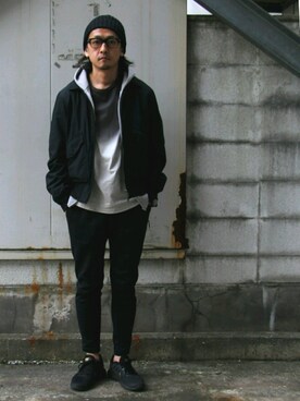 「アイテム（ブルゾン）」を使った、中年アシベさん（メンズ・170cm・30代）の秋コーディネート