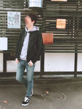 「RAGEBLUE（レイジブルー）のアイテム（ライダースジャケット）」を使った、kazuさん（メンズ・174cm）の秋コーディネート
