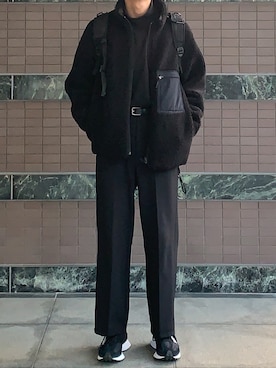 「UNIQLO（ユニクロ）のタートルネックT（長袖）（Tシャツ/カットソー）」を使った、なりゅーさん（メンズ・177cm）の冬コーディネート