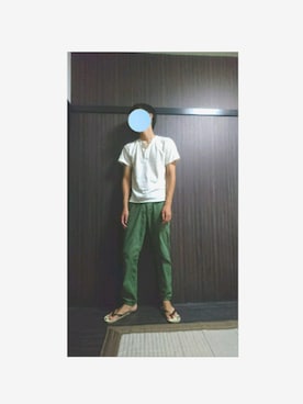 「DAISO（DAISO）のアイテム（シューズ）」を使った、うりさん（メンズ・173cm）の夏コーディネート