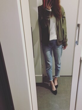 「しまむら（シマムラ）のアイテム（パンプス、ブラック系）」を使った、riiiさん（レディース・157cm）の春コーディネート