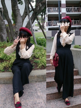 「Doシンプル部」｜「アイテム（ハンチング/ベレー帽）」を使った、こうめさん（レディース・155cm）の秋コーディネート