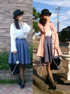 「ellerie（エルリエ）のアイテム（トップス）」を使った、こうめさん（レディース・155cm）の秋コーディネート