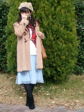 「ベレ女」｜こうめさん（レディース・155cm）の冬コーディネート