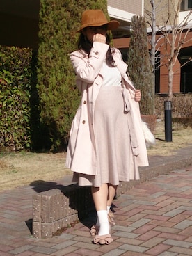 「Doシンプル部」｜「アイテム（トレンチコート）」を使った、こうめさん（レディース・155cm）の春コーディネート