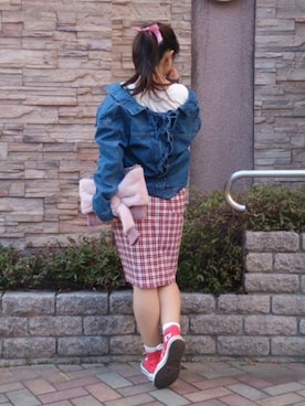 「Doシンプル部」｜「アイテム（デニムジャケット）」を使った、こうめさん（レディース・155cm）の春コーディネート