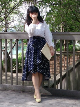 「CLOSE-UP（クローズアップ）のアイテム（トップス）」を使った、こうめさん（レディース・155cm）の春コーディネート