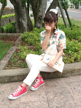 「INGNI（イング）のアイテム（オールインワン・サロペット）」を使った、こうめさん（レディース・155cm）の夏コーディネート