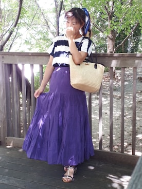 「IMAGE（イマージュ）のアイテム（シューズ）」を使った、こうめさん（レディース・155cm）の夏コーディネート