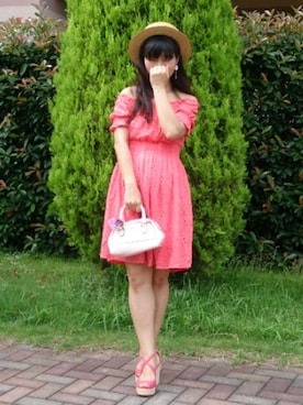 「BONICA DOT（ボニカドット）のアイテム」を使った、こうめさん（レディース・155cm）の夏コーディネート