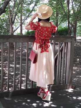 「BONICA DOT（ボニカドット）のアイテム」を使った、こうめさん（レディース・155cm）の夏コーディネート