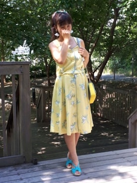 「Supreme.La.La.（シュープリームララ）のアイテム（ワンピース/ドレス）」を使った、こうめさん（レディース・155cm）の夏コーディネート