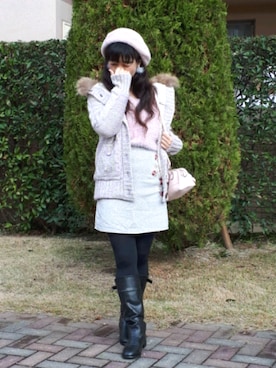 「Labyrinth（ラビリンス）のアイテム」を使った、こうめさん（レディース・155cm）の冬コーディネート