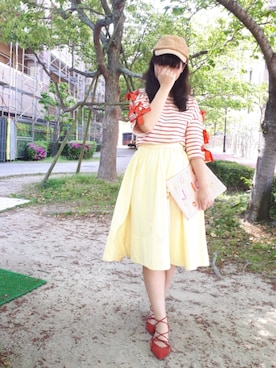 「Supreme.La.La.（シュープリームララ）のアイテム（その他シューズ）」を使った、こうめさん（レディース・155cm）の春コーディネート