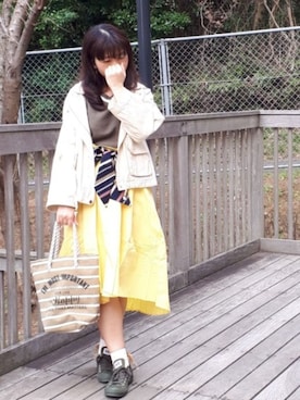 「平成最後のWEARISTAセンバツ」｜「アイテム（ブルゾン）」を使った、こうめさん（レディース・155cm）の春コーディネート