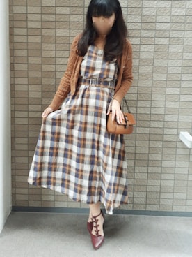 「MERCURYDUO（マーキュリーデュオ）のアイテム（パンプス）」を使った、こうめさん（レディース・155cm）の秋コーディネート
