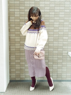 「GU（ジーユー）のアイテム（ダッフルコート）」を使った、こうめさん（レディース・155cm）の冬コーディネート