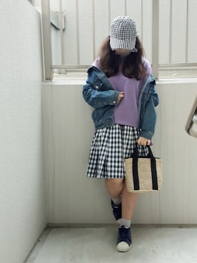 「リボンキャップ」｜こうめさん（レディース・155cm）の春コーディネート