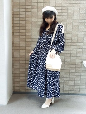 「アイテム（雑誌、ピンク系）」を使った、こうめさん（レディース・155cm）の春コーディネート