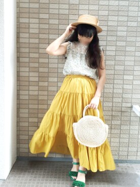 「BONICA DOT（ボニカドット）のアイテム」を使った、こうめさん（レディース・155cm）の夏コーディネート