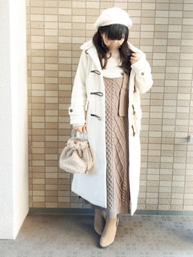 「sakishimatokyo（サキシマトーキョー）のアイテム（ニット/セーター）」を使った、こうめさん（レディース・155cm）の冬コーディネート