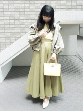 「ピスタチオ」｜「アイテム（雑誌）」を使った、こうめさん（レディース・155cm）の春コーディネート