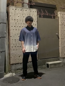 「LOUIS GABRIEL NOUCHIのアイテム（ポロシャツ、ブルー系）」を使った、yokokoさん（メンズ・171cm）の秋コーディネート
