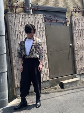 「VINTAGE（ヴィンテージ）のアイテム（シャツ/ブラウス、その他）」を使った、yokokoさん（メンズ・171cm）の秋コーディネート