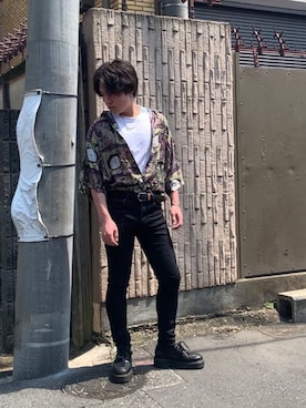 「VINTAGE（ヴィンテージ）のアイテム（シャツ/ブラウス、その他）」を使った、yokokoさん（メンズ・171cm）の秋コーディネート
