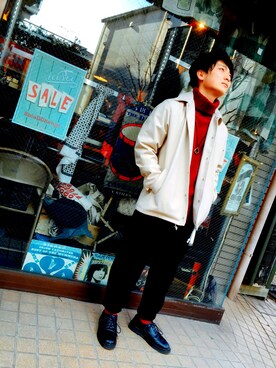 「SENSE OF PLACE by URBAN RESEARCH（センスオブプレイスバイアーバンリサーチ）のアイテム（ナイロンジャケット）」を使った、おかぴーさん（メンズ・168cm）の冬コーディネート
