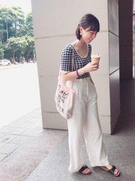 「アイテム（バングル/リストバンド、パープル系）」を使った、ᴶᵒꔛ さん（レディース・165cm）の夏コーディネート