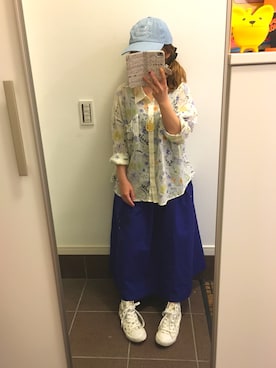 「ScoLar（スカラー）のアイテム（帽子）」を使った、まゆごんさん（レディース・143cm）の春コーディネート