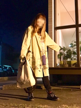 「ScoLar（スカラー）のアイテム（ステンカラーコート）」を使った、まゆごんさん（レディース・143cm）の秋コーディネート