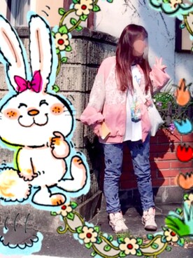 「ScoLar（スカラー）のアイテム（ジャケット/アウター）」を使った、まゆごんさん（レディース・143cm）の春コーディネート