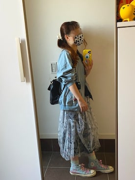 「ScoLar（スカラー）のアイテム（ジャケット/アウター）」を使った、まゆごんさん（レディース・143cm）の春コーディネート