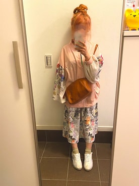 「ScoLar（スカラー）のアイテム（ジャケット/アウター）」を使った、まゆごんさん（レディース・143cm）の春コーディネート