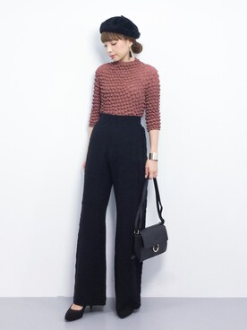 「PLAIN CLOTHING（プレーンクロージング）のアイテム（ハンチング/ベレー帽）」を使った、ayumi  sato さん（レディース・155cm）の冬コーディネート
