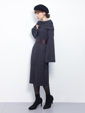 「calpestabile morbido（カルペスタビレモルビド）の【CLASSY. 12月号掲載】 CALPESTABILE MORBIDO/スマートフィット7.5cmパンプス（パンプス）」を使った、ayumi  sato さん（レディース・155cm）の冬コーディネート