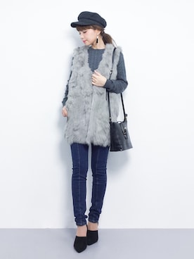 ayumi  sato さん（レディース・155cm）の冬コーディネート