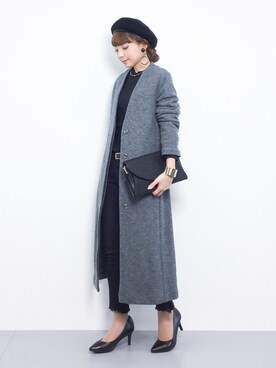 「Chez toi（シェトワ）のアイテム（その他アウター）」を使った、ayumi  sato さん（レディース・155cm）の冬コーディネート