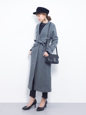 「Chez toi（シェトワ）のアイテム（その他アウター）」を使った、ayumi  sato さん（レディース・155cm）の冬コーディネート