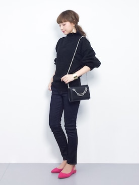 「Luz Llena (NEY)（ラズレナニー）のアイテム（トップス）」を使った、ayumi  sato さん（レディース・155cm）の冬コーディネート