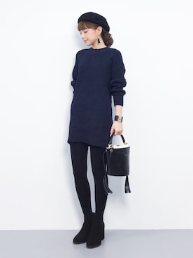 「min@RNA（ミンアットアールエヌエー）のアイテム」を使った、ayumi  sato さん（レディース・155cm）の冬コーディネート